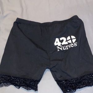 420 nurses Black biker shorts